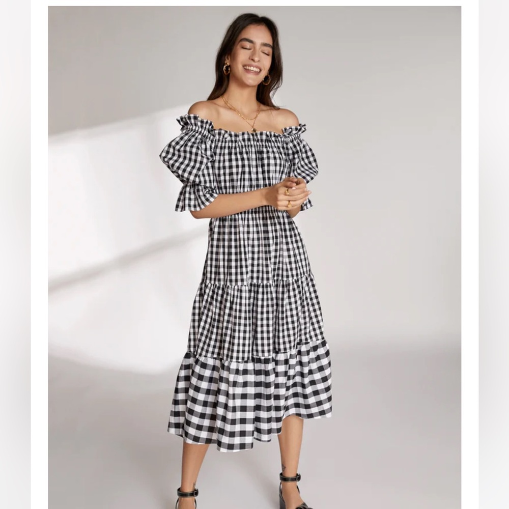 Kitri “Fonteyne” Black Gingham Dress US4/UK8